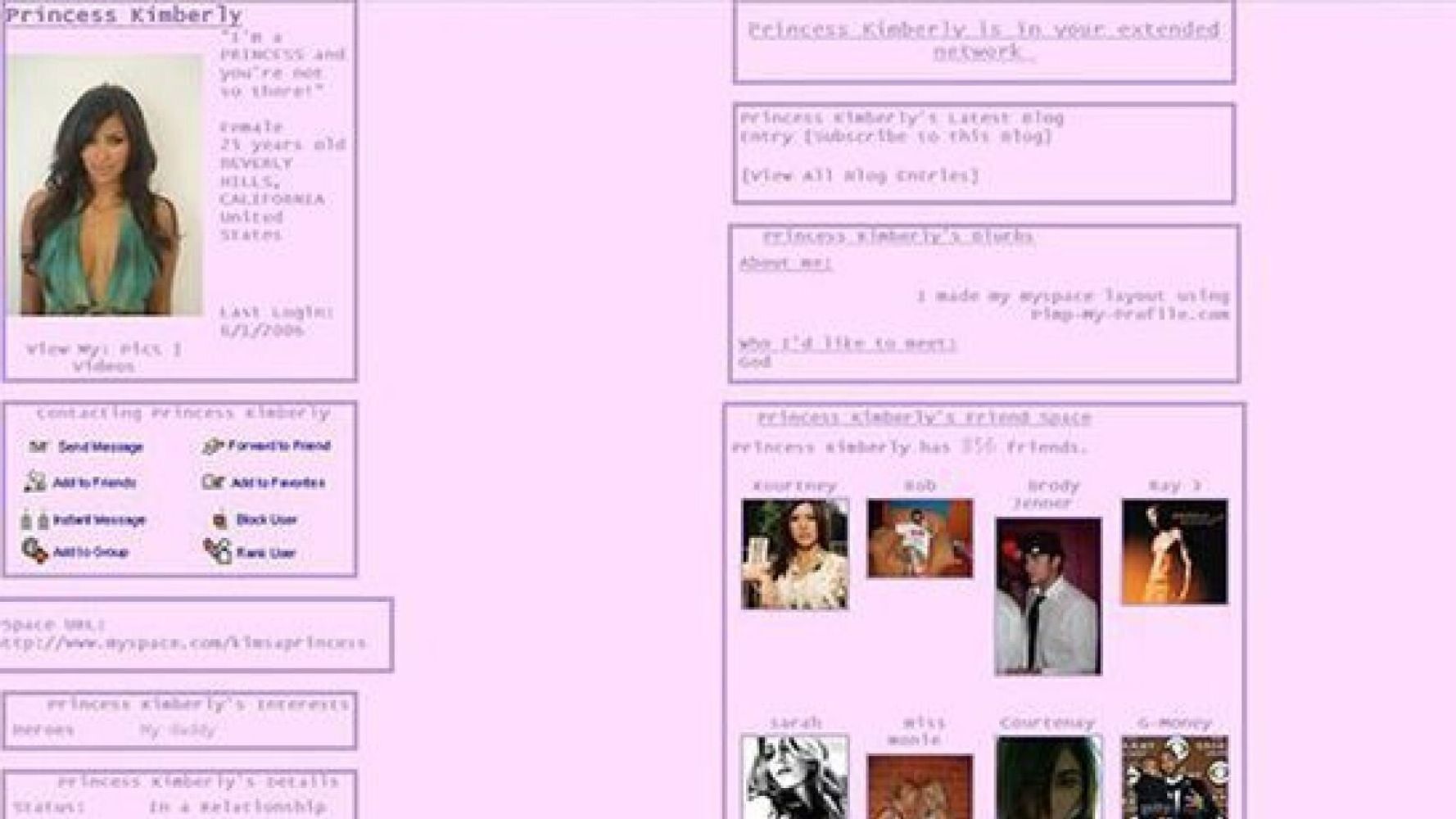 Kim Kardashian's Old MySpace Profile Has Resurfaced, And It Is A Thing Of  Wonder | HuffPost UK Entertainment
