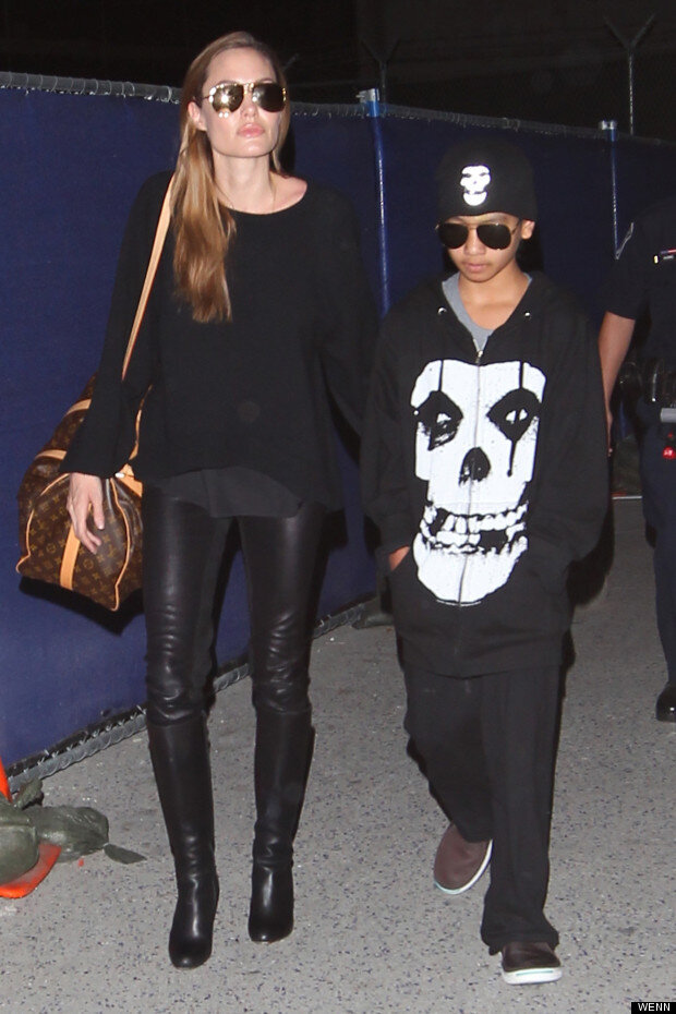 bagfetishperson: Angelina Jolie and Louis Vuitton Capucines