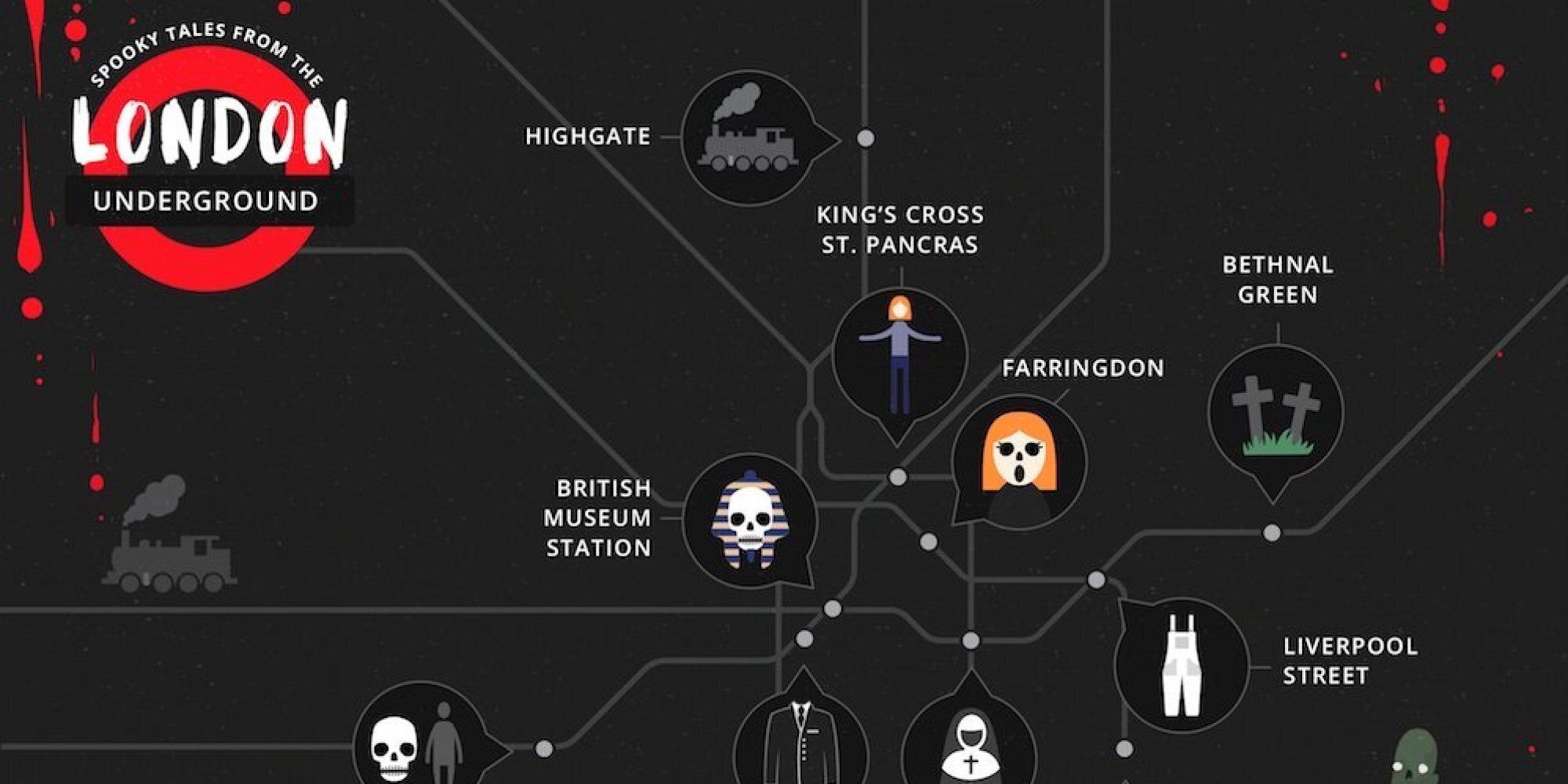 London Underground Tube Map Shows Where The Most Haunted Stations Are