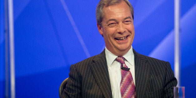 Embargoed to 2245 Thursday May 14Ukip leader Nigel Farage during filming of the BBC1 programme Question Time, in Uxbridge. PRESS ASSOCIATION Photo. Picture date: Thursday May 14, 2015. Photo credit should read: Daniel Leal-Olivas/PA Wire