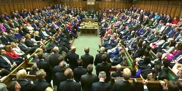 MPs in the House of Commons in London during a debate on the Queen's Speech.
