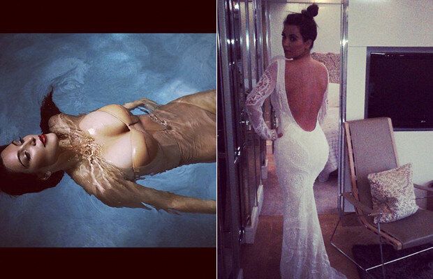 Kim K Vs Kim K - Is Her Wedding Dress Picture More Ridiculous Than Her Nude  Bikini One?