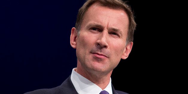 Secretary of State for Health Jeremy Hunt delivers his speech to delegates in the third day of the Conservative Party annual conference at Manchester Central Convention Centre.
