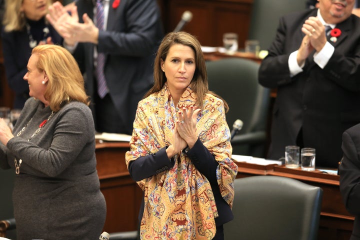 Attorney General of Ontario Caroline Mulroney stands in the legislature in Toronto on Oct. 30, 2019.