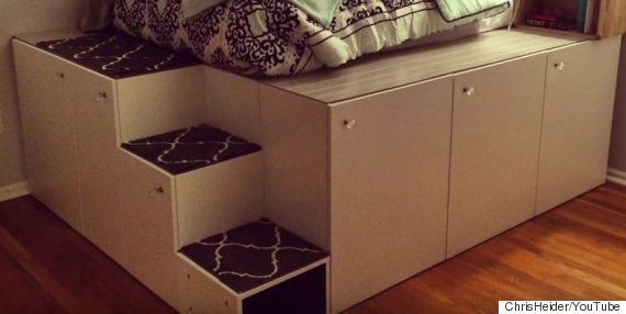 IKEA Hack: Dad Creates Cosy Platform Bed For Daughter With Extra