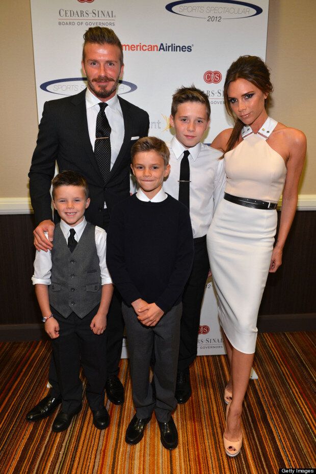 The Beckhams Pose For Family Portrait At Sports Benefit ...