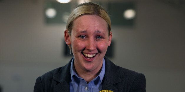 SNP's Mhairi Black smiles after defeating Labour's Douglas Alexander for the Paisley and Renfrewshire South seat at the Lagoon Leisure centre, Paisley.