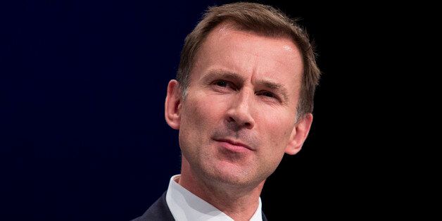 Secretary of State for Health Jeremy Hunt delivers his speech to delegates in the third day of the Conservative Party annual conference at Manchester Central Convention Centre.