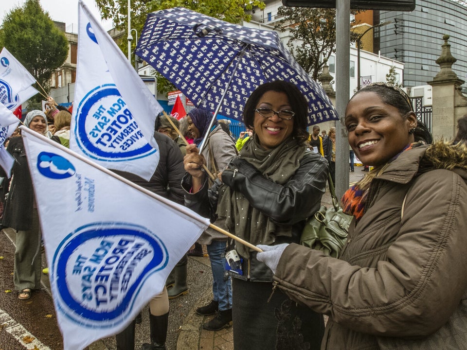 Workers of the NHS Kings College Hospital in South London