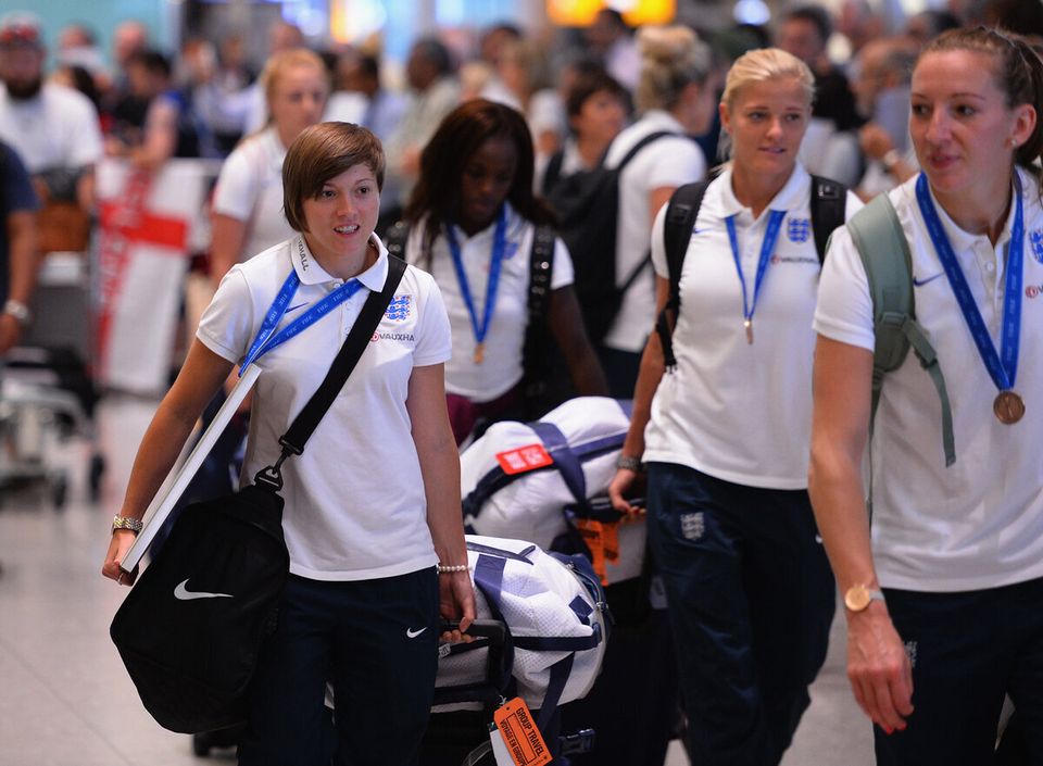 England Women's Team Arrive Back from the World Cup