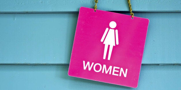 Sign of public toilets WC restroom for women