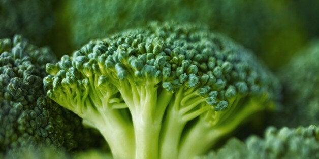 Extreme close up of raw broccoli