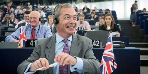 Nigel Farage , British Member of the European parliament and leader of the UK Independence Party (UKIP), attends the second day of plenary session at the European Parliament headquarters in Strasbourg, France on 02.07.2014
