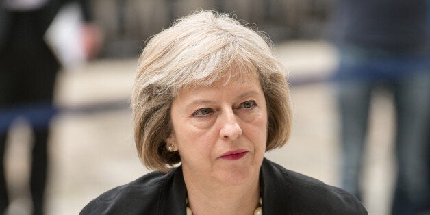 Home Secretary Theresa May arrives for a memorial service to commemorate the tenth anniversary of the July 7 terrorist attacks at St Paul's Cathedral, London, as Britain remembers the 7/7 attacks amid a welter of warnings about the enduring and changing threat from terrorism a decade on.