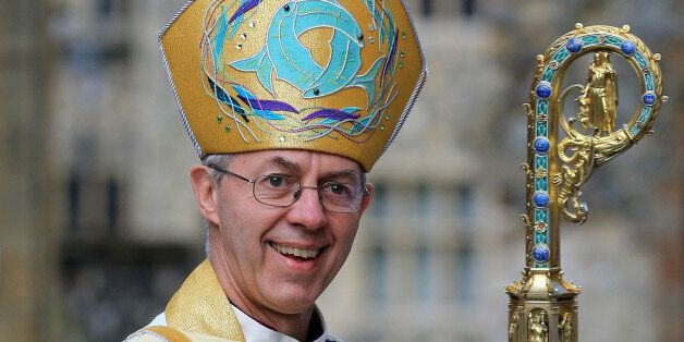 The Archbishop of Canterbury Justin Welby arrives for the Easter Day service at Canterbury Cathedral in Kent.