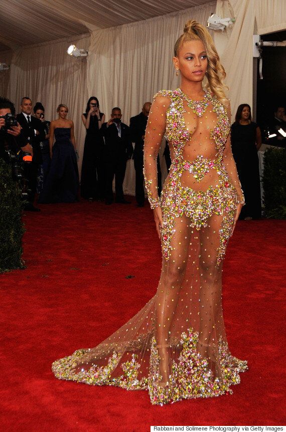 Met Ball Gala Beyoncé And Kim Kardashian Dazzle In Revealing Embellished Dresses At Annual