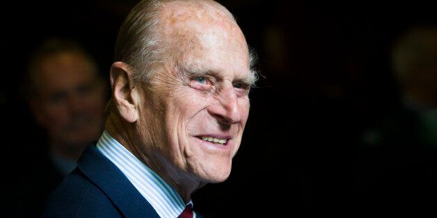 EDINBURGH, UNITED KINGDOM - JULY 04: Prince Philip, Duke of Edinburgh smiles during a visit to the headquarters of the Royal Auxiliary Air Force's (RAuxAF) 603 Squadron on July 4, 2015 in Edinburgh, Scotland. (Photo by Danny Lawson - WPA Pool/Getty Images)