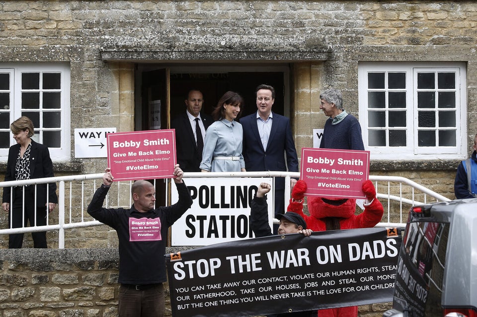 Conservative Party Leader David Cameron Votes In Spelsbury