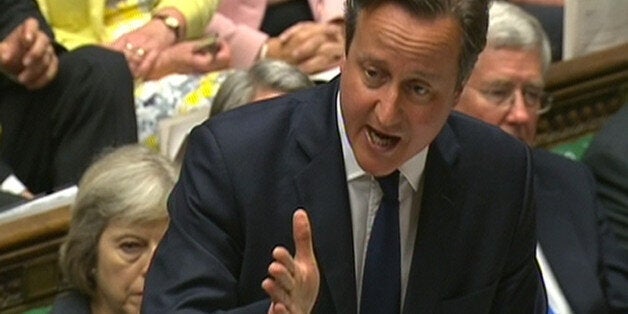 Prime Minister David Cameron speaks during Prime Minister's Questions in the House of Commons, London.