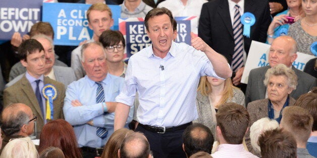 Prime Minister David Cameron attends a rally at Hetherington Livestock Mart in Carlisle, during General Election campaigning. PRESS ASSOCIATION Photo. Picture date: Wednesday May 6, 2015. See PA story ELECTION Tories. Photo credit should read: Stefan Rousseau/PA Wire