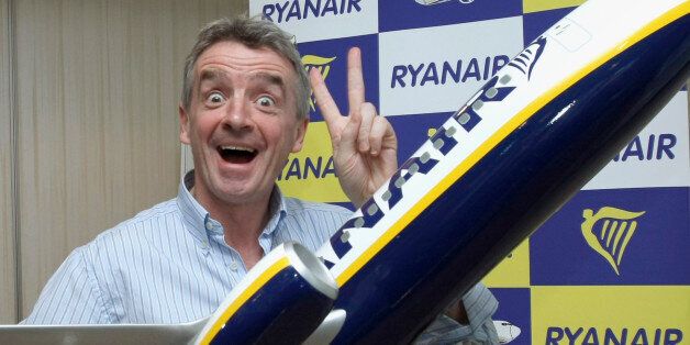 Ryanair chief executive Michael O'Leary poses for photographers prior to a press conference given in Marseille, southern France, Tuesday, Feb. 1, 2011. (AP Photo/Claude Paris)