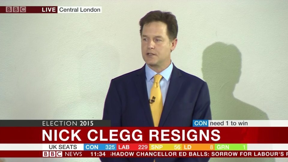 Nick Clegg Quits As Lib Dem Leader Following Election Result Horror For ...