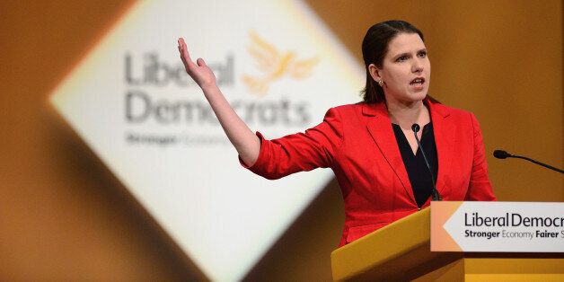 GLASGOW, SCOTLAND - OCTOBER 06: Jo Swinson MP for East Dunbartonshire addresses the Liberal Democrat Autumn conference on October 6, 2014 in Glasgow, Scotland. Delegates and activists are currently gathered in Glasgow for the final Liberal Democrat conference before next years general election. (Photo by Jeff J Mitchell/Getty Images)