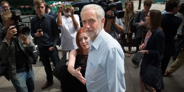 Labour leader contender, Jeremy Corbyn leaves the Royal College of Nursing in central London after delivering a speech where he set out an economic plan involving higher taxes on the rich and businesses, "sharply rising" investment in the economy and a clampdown on tax avoidance and evasion.