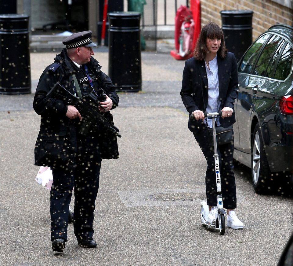 Sam Cam rides down Downing Street on a £165 scooter