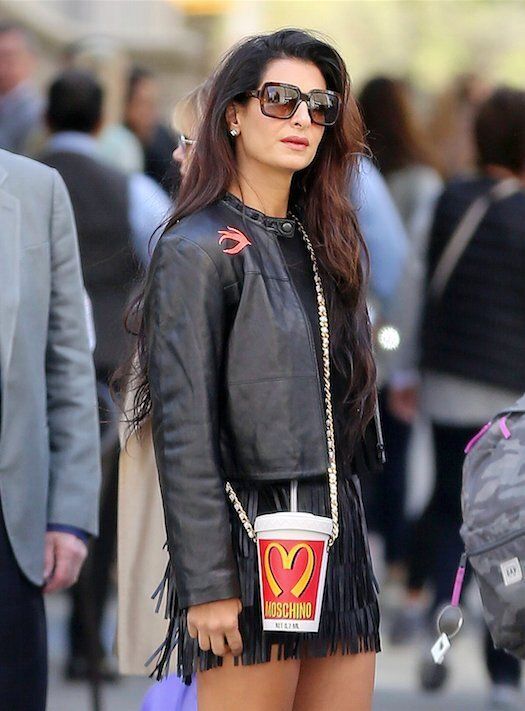 She got her hands on the highly-covetable Moschino milkshake bag (and paired it with some fierce leather tassles)