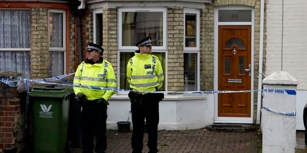 Police officers outside a house in Desborough Avenue, High Wycombe after four men were arrested in connection with an alleged Islamist terror plot.