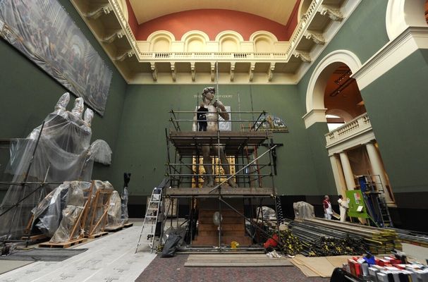 The Cast Courts At The Victoria And Albert Museum. With David