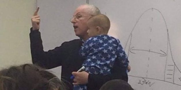 Jerusalem Professor Sydney Engelberg Pictured Lecturing With Baby