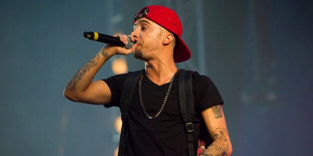 Dappy performing at the Isle of Wight Festival, at Newport on the Isle of Wight.