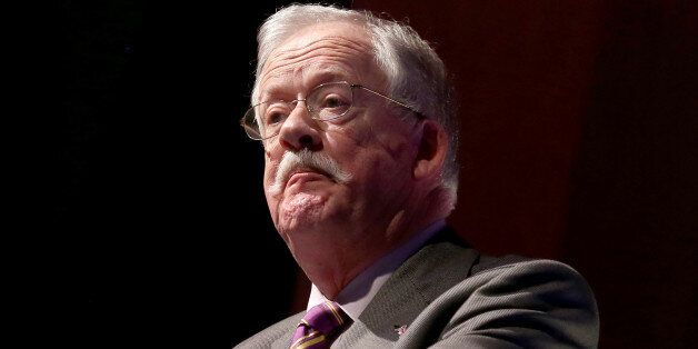 TORQUAY, ENGLAND - FEBRUARY 28: Roger Helmer MEP and UKIP Energy and Industry spokesman speaks at the UKIP 2014 Spring Conference at the Riviera International on February 28, 2014 in Torquay, England. Ukip announced last week that the MEP Roger Helmer, who is currently at the centre of a homophobia row, will contest the Newark parliamentary by-election in a bid to become the partys first ever MP. (Photo by Matt Cardy/Getty Images)