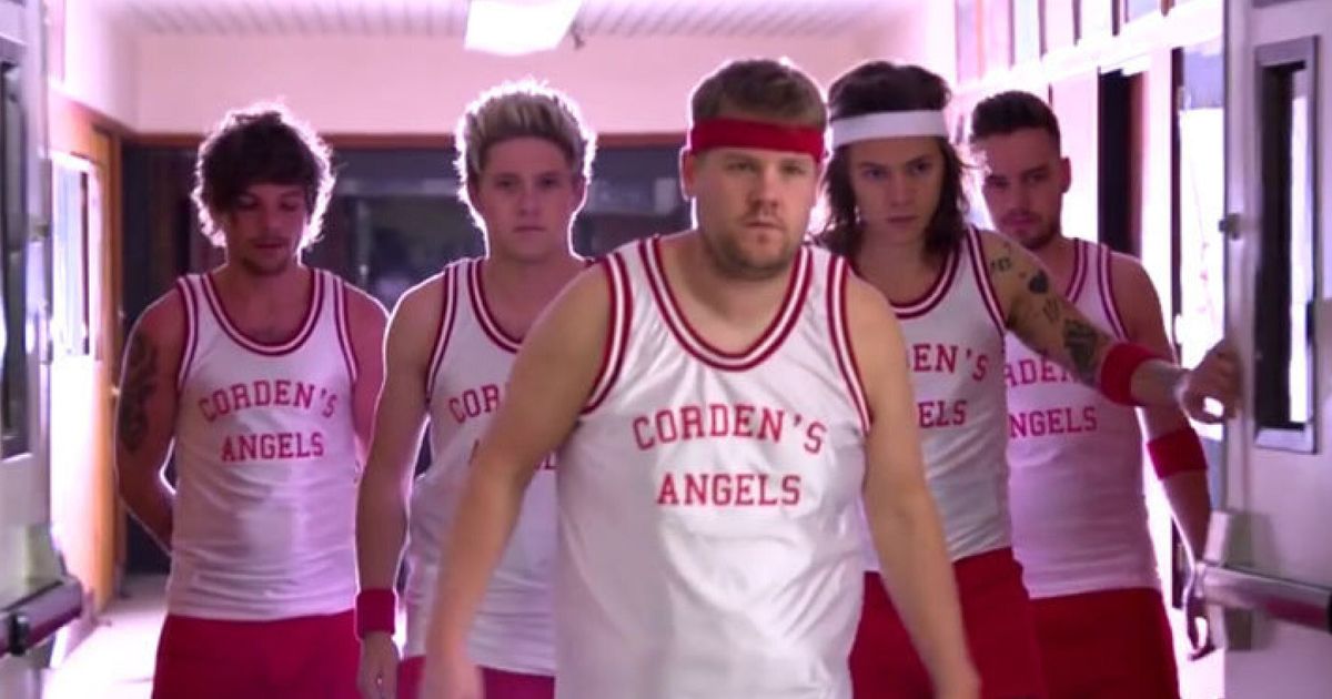 One Direction And James Corden Play Dodgeball On ‘the Late Late Show In Tiny Red Shorts Video 