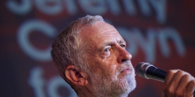 LONDON, UNITED KINGDOM - AUGUST 03: Labour Party leader candidate Jeremy Corbyn delivers a speech during a rally at Camden Centre in London, England on August 3, 2015. (Photo by Tolga Akmen/Anadolu Agency/Getty Images)