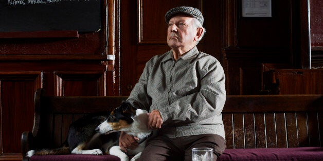 Man With Dog in Pub