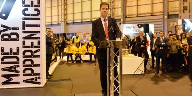 Clegg speaks at the NEC in Birmingham