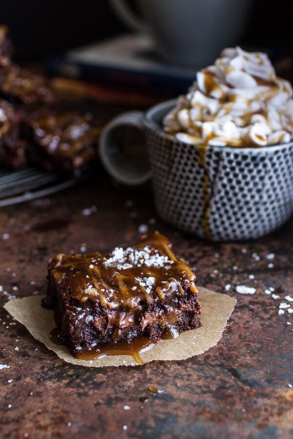 Salted Caramel Mocha And Nutella Brownies