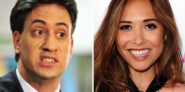 Undated file photos of (left to right) Ed Miliband and Myleene Klass, as Mr Miliband has found himself coming under attack from yet another unexpected quarter.