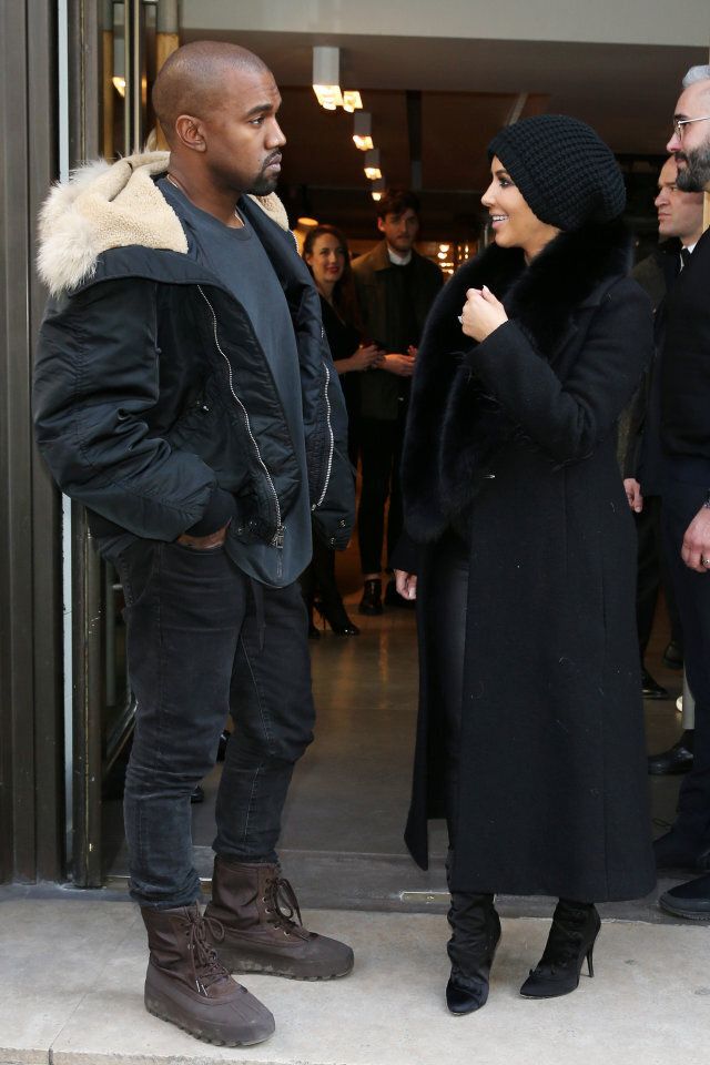 Mandatory Credit: Photo by Beretta/Sims/REX (4490847an) Kim Kardashian and Kanye West Kim Kardashian and Kanye West out and about, Paris, France - 05 Mar 2015
