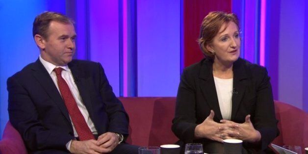 Suzanne Evans (left) with Tory MP George Eustice on the BBC
