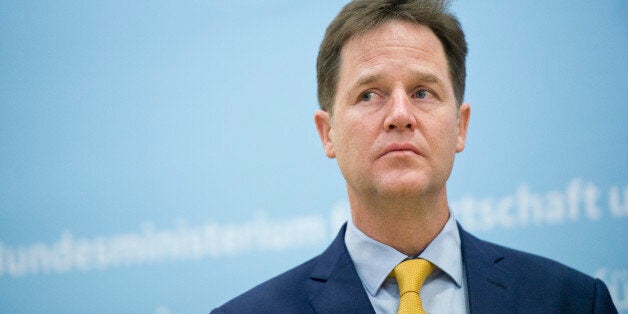 BERLIN, GERMANY - NOVEMBER 26: British Deputy Prime Minister Nick Clegg attends a press statement in German Ministry of Economy on November 26, 2014 in Berlin, Germany. (Photo by Michael Gottschalk/Photothek via Getty Images)