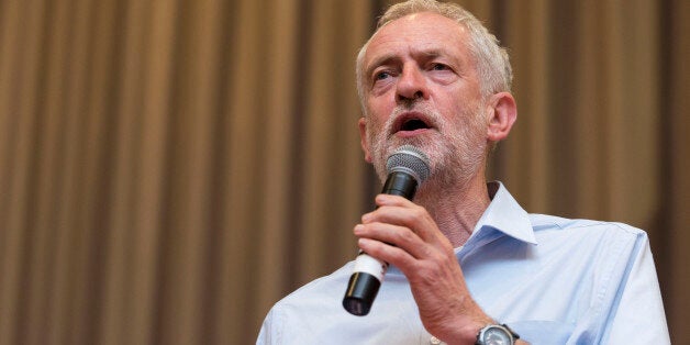 CARDIFF, WALES - AUGUST 11: Labour leadership candidate Jeremy Corbyn attends a rally at the Mercure Cardiff Holland House Hotel on August 11, 2015 in Cardiff, Wales. Earlier he addressed supporters at a gathering at the memorial stones to Welsh Labour hero and NHS creator Aneurin Bevan in Tredegar, Wales. (Photo by Matthew Horwood/Getty Images)