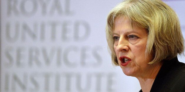 Home Secretary Theresa May speaks during the counter-terrorism awareness week conference at the Royal United Services Institute in Westminster, London.
