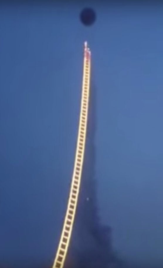 Sky Ladder Chinese Firework Ascends Into Sky During Sensational Display