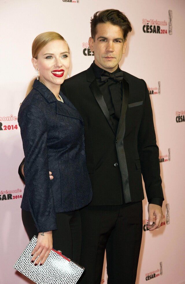 Mandatory Credit: Photo by PDN/VILLARD/SIPA/REX (3612825o) Scarlett Johansson and Romain Dauriac 39th Cesar Film Awards, Paris, France - 28 Feb 2014