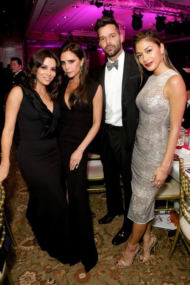 Editorial Use Only - No Merchandising Mandatory Credit: Photo by JABPromotions/REX (4246892aj) Eva Longoria, Victoria Beckham, Ricky Martin and Nicole Scherzinger 5th Annual Global Gift Gala, London, Britain - 17 Nov 2014