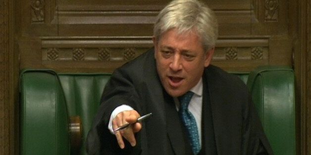 Commons Speaker John Bercow speaks during Prime Minister's Questions in the House of Commons, London.
